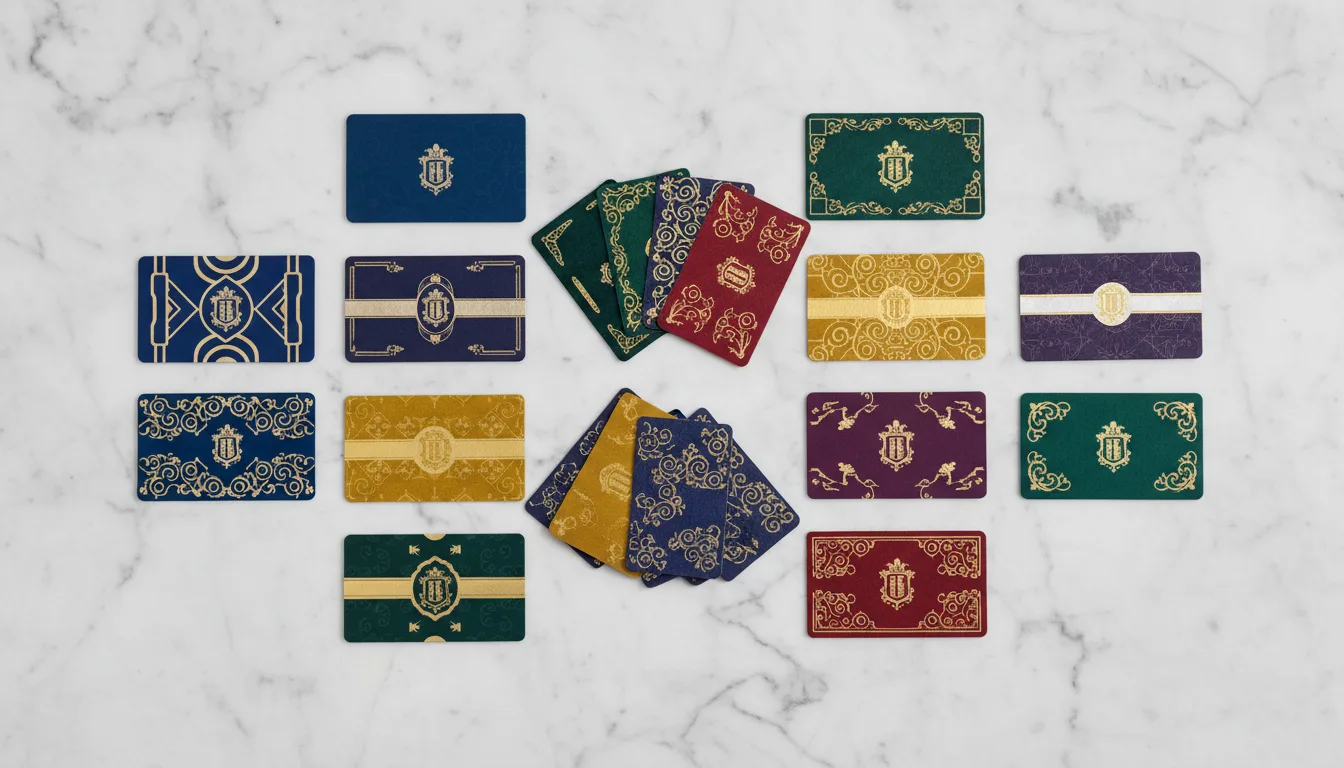 Collection of premium custom-printed hotel keycards with luxury finishes