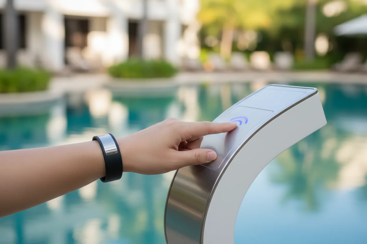 RFID wristbands being used at a luxury resort